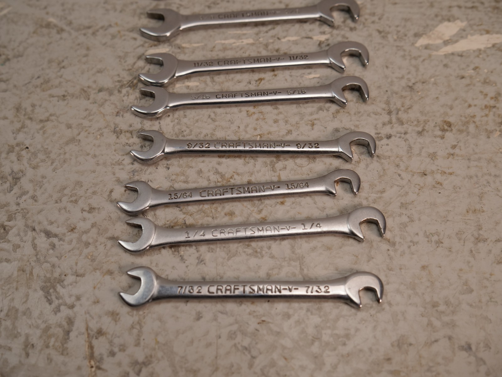 Craftsman USA 8-Pc Open End -V- Ignition Wrench Set 4306 Super-tuff 90° Offset