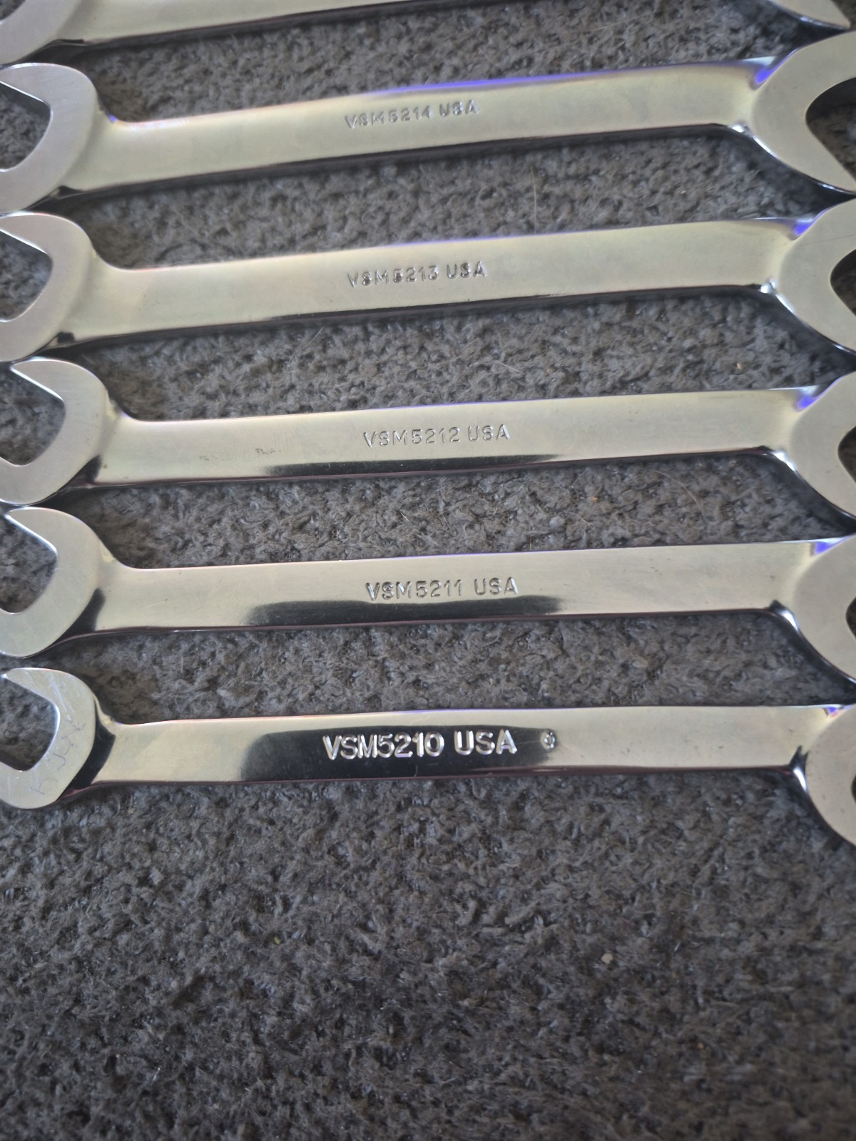 Snap-On 7pc Metric 30°/ 60° Four-Way Angle Open-End Wrench Set (10-15 and 17)(A)