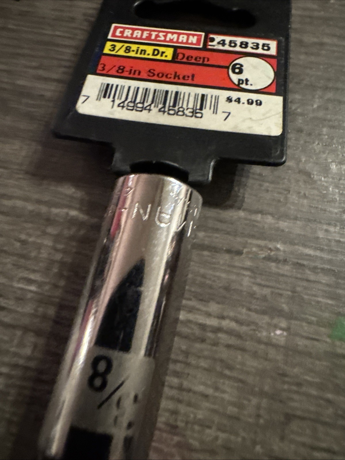 Craftsman 3/8″ Drive 3/8″ 6 Pt Deep Socket SAE Easy Read 45835 USA NOS G2D