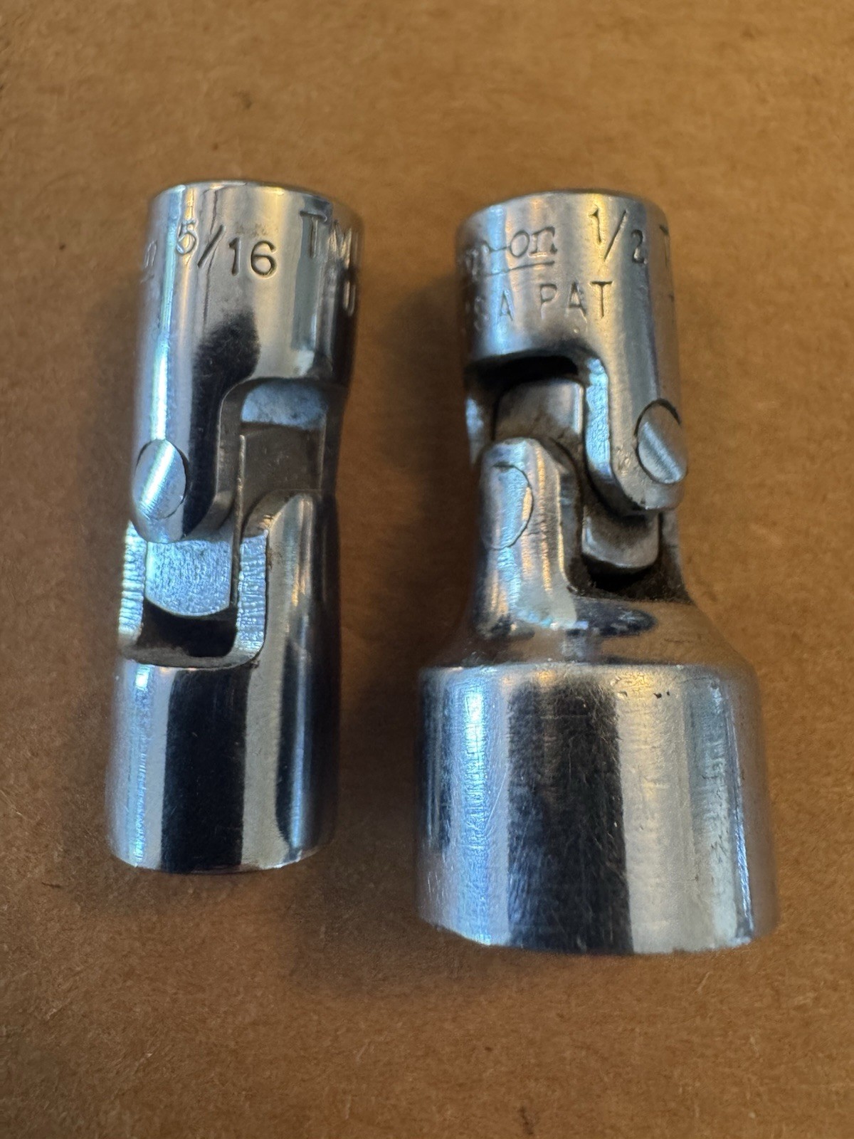Vintage Snap-on USA Universal Swivel Sockets Lot FSU FSU16 S9704 TM 5/16-13/16
