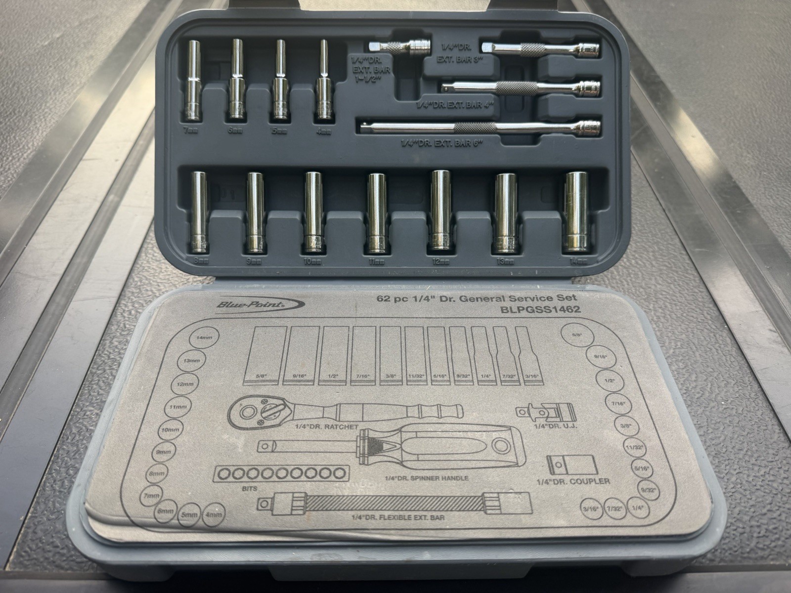 Blue-Point BLPGSS1462 General Service Set 62 PC, 1/4″ Drive, SAE/Metric