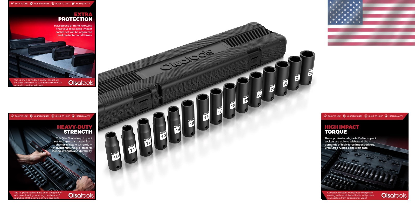 Impact-Ready Metric Socket Set in Storage Case