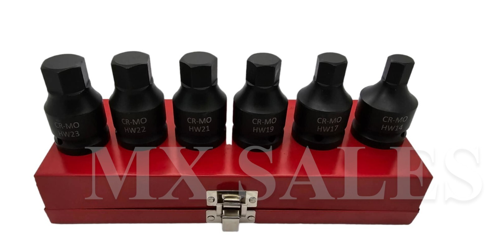 6pc 3/4” Dr. Jumbo Sturdy Hex Allen Socket Bit Cr-MO 14,17, 19, 21, 22, 23mm