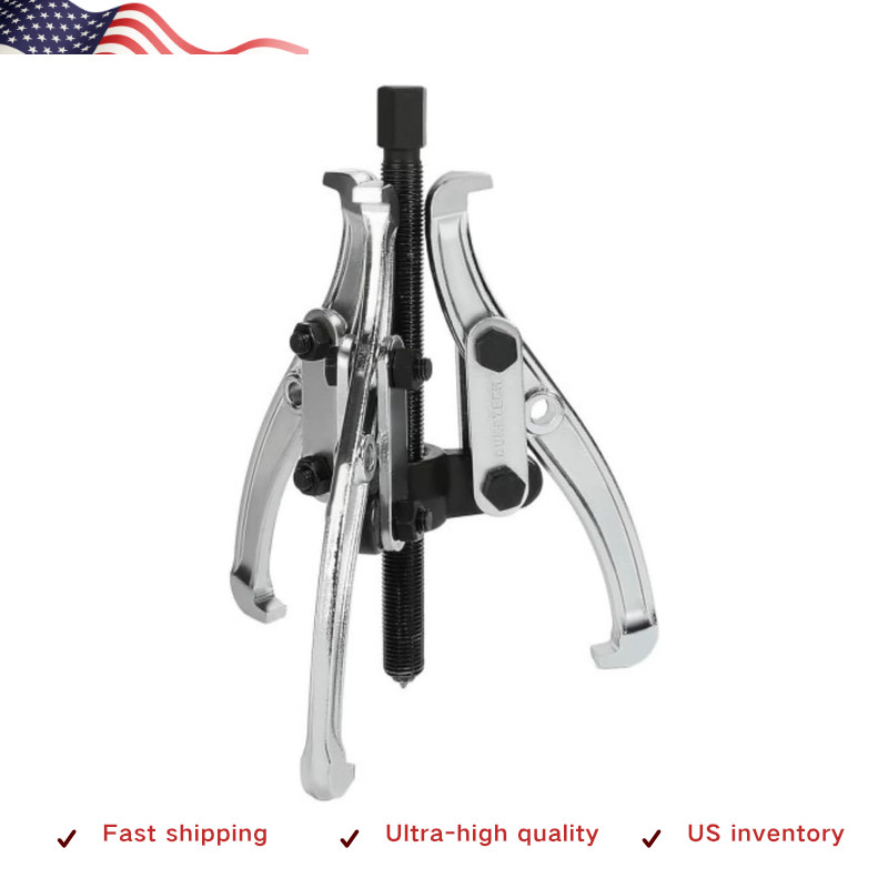 3-Jaw Gear Puller, 8-Inch, Black Phosphated Steel, Narrow Spaces, Gears, Pulleys