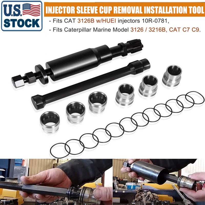 For Caterpillar CAT C7 C9 3126B Injector Sleeve Cup Removal & Install Tool Kit