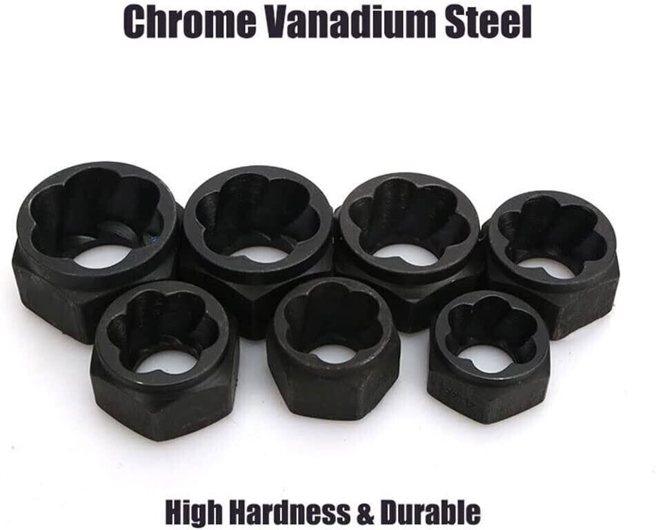 10pcs Damaged Lug Nut Lock Remover Twist Socket Set Screw Extractor Tool 9-19mm