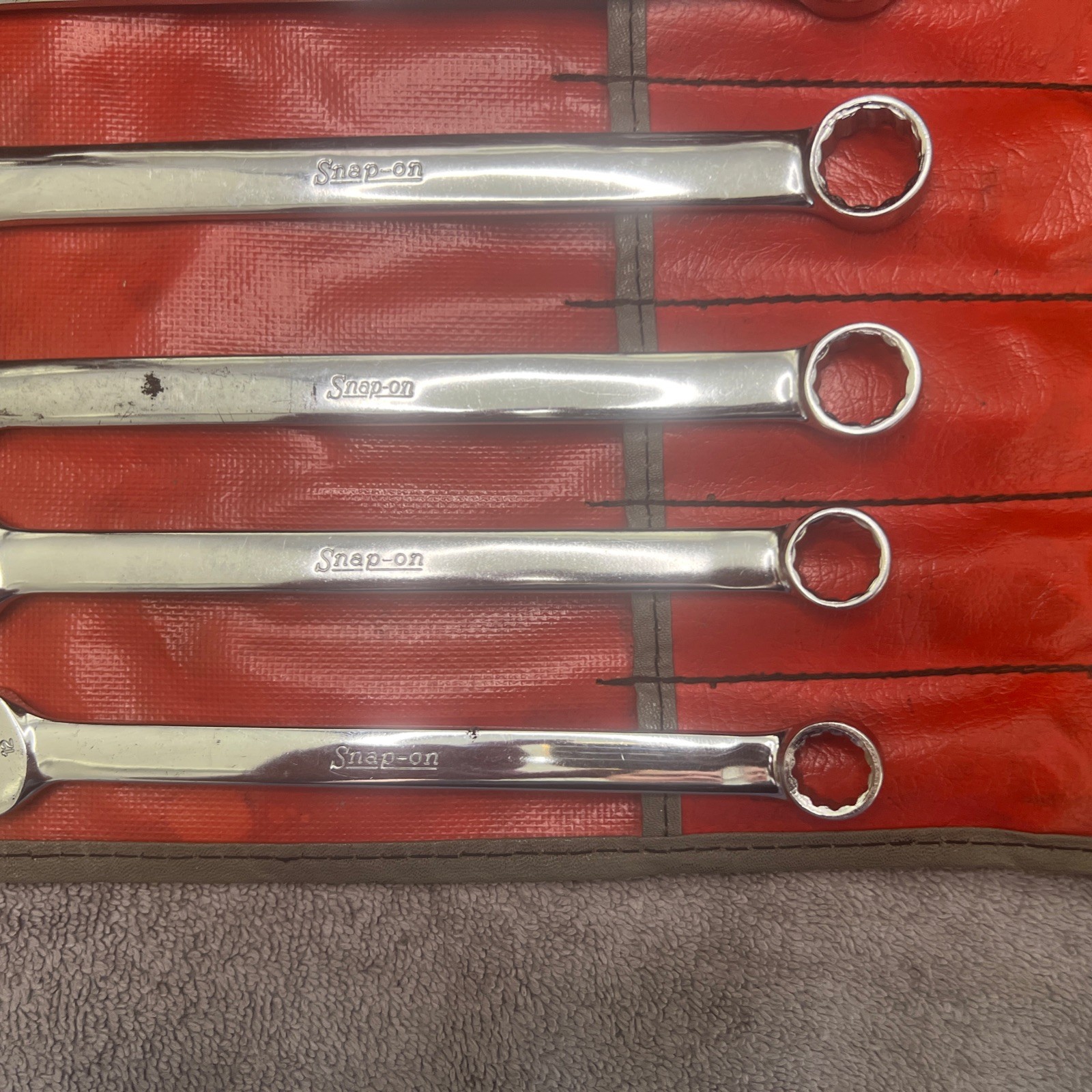 Snap-on 5pc Metric 12pt Combo Wrench Set 12mm 13mm 14mm 15mm 17mm/ C-508 case