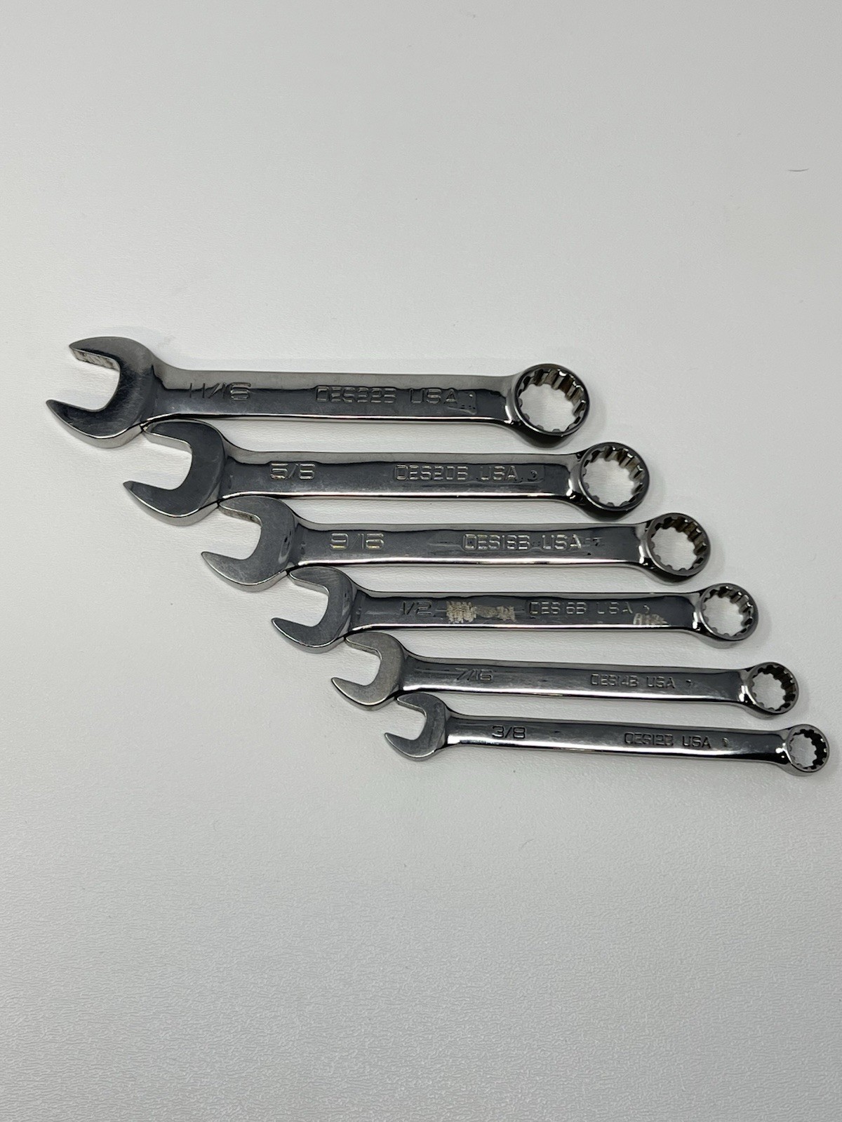 Snap On Tools Spline Wrench Set 3/8” – 11/16″ Aviation Short Combo Wrenches