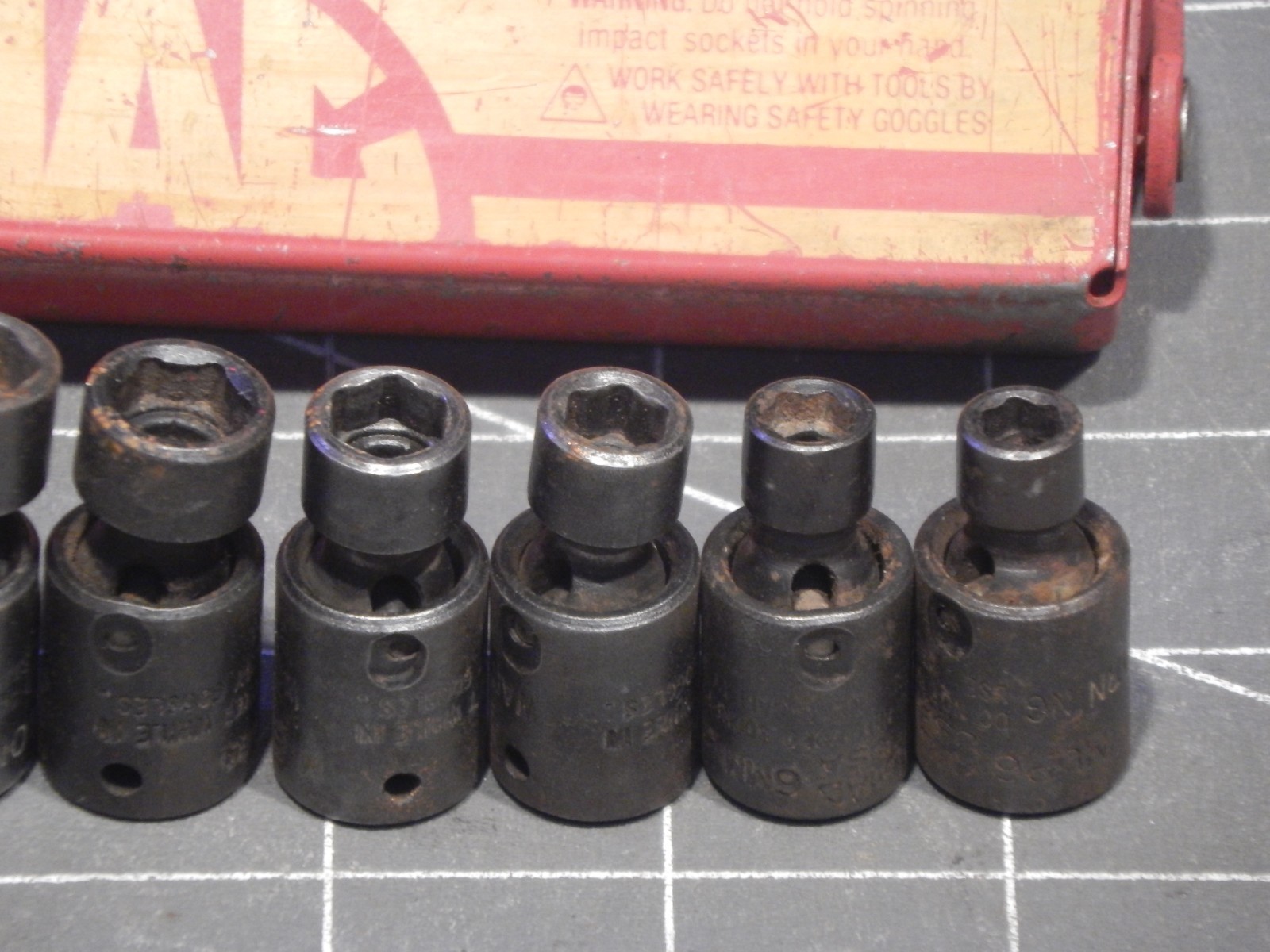 Mac 9Pc Metric 1/4″ Drive Impact Swivel Universal Socket Set 5.5MM 13MM 6Pt Dr