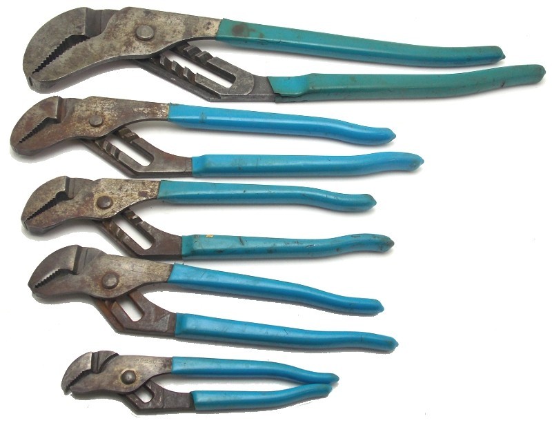 5 Piece Channellock Tongue & Groove Pliers Set 426 7″ – 460 16.5″ Made USA Used