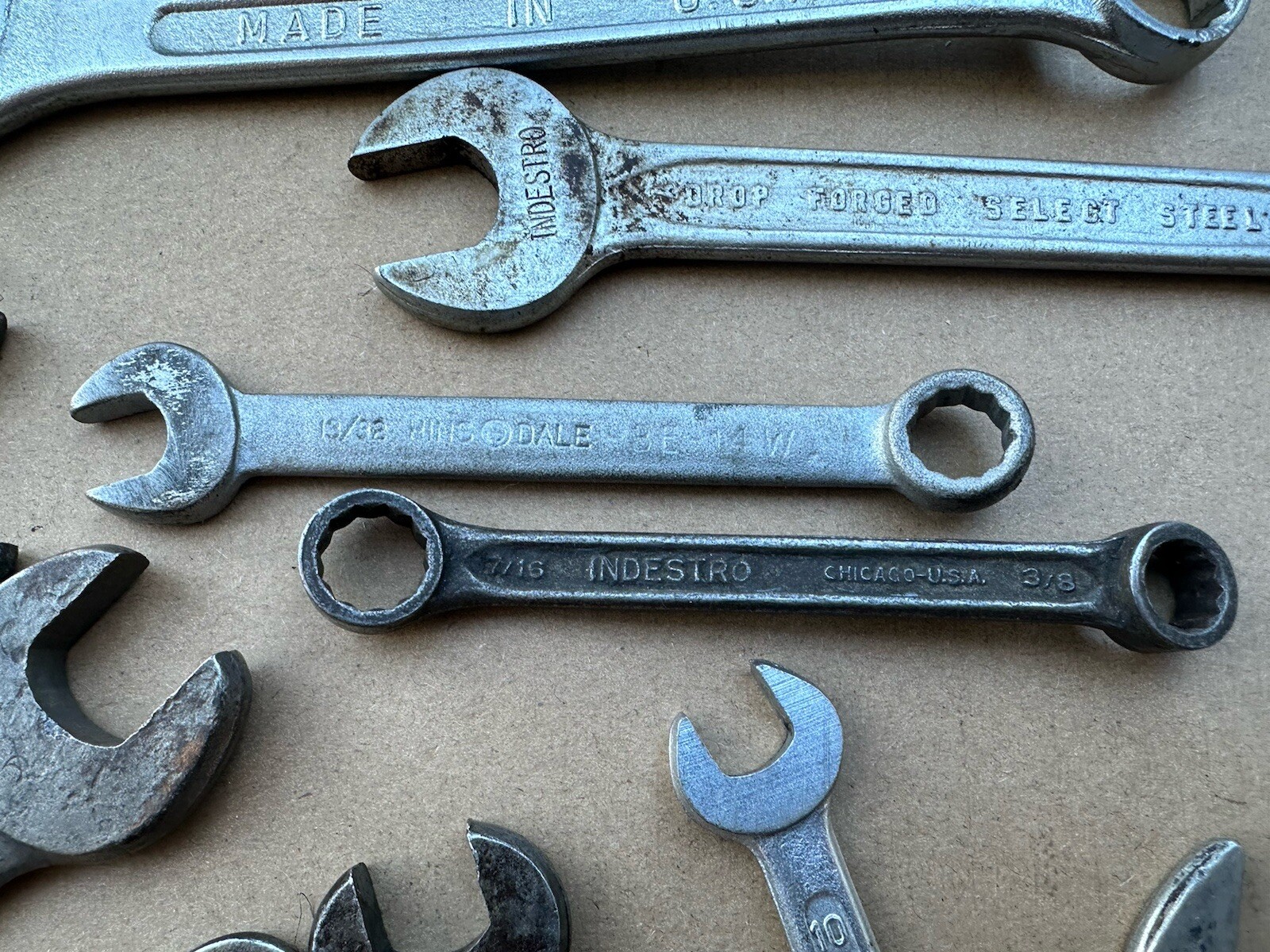 Vtg USA Combo Wrench Mixed Lot SAE Metric 6pt 12pt Deere Shelley Specialty Etc