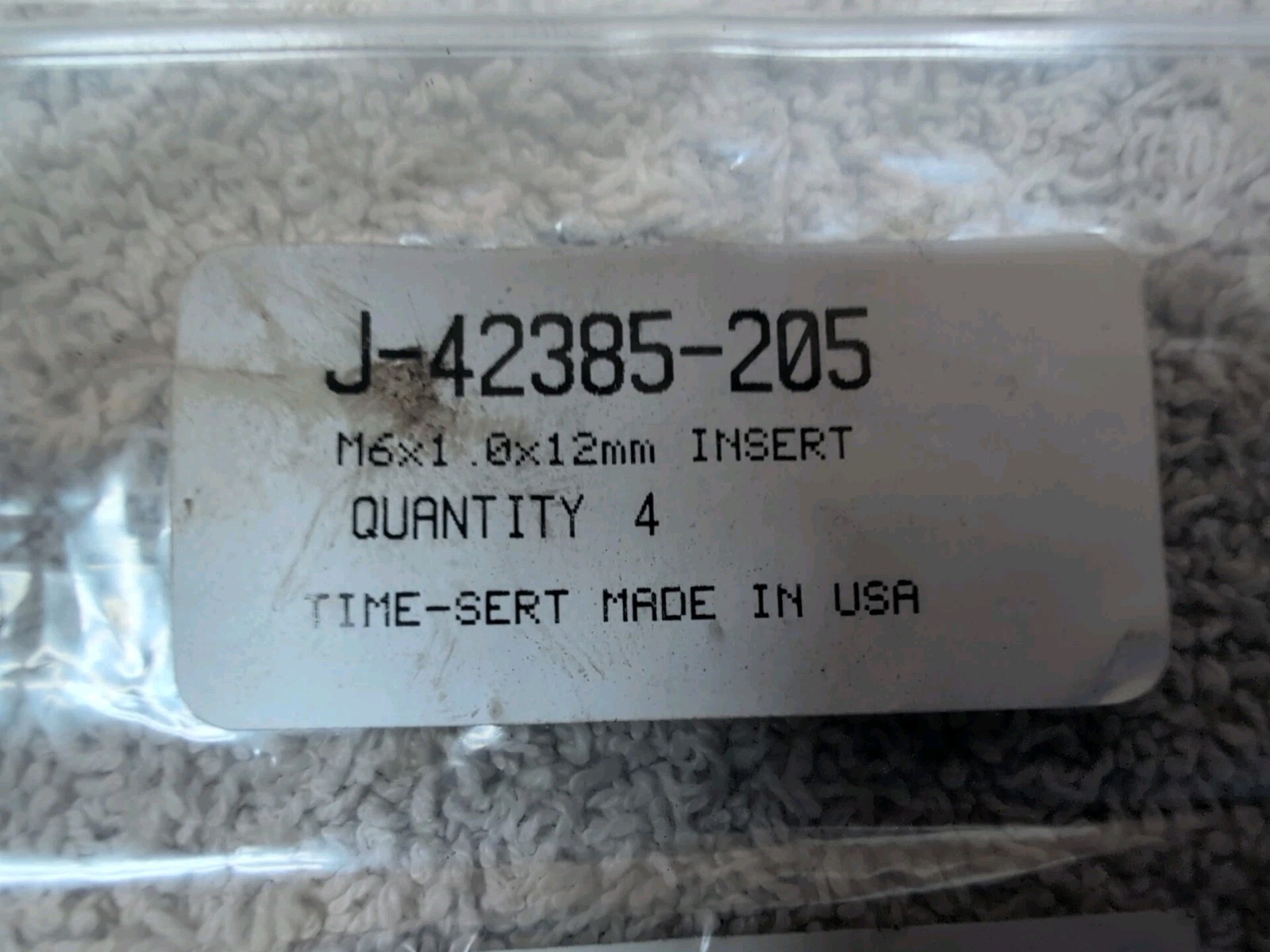 Kent Moore J-42385-205 M6 x 1.0 x 12mm Time-Sert Thread Repair Insert Lot Of 4