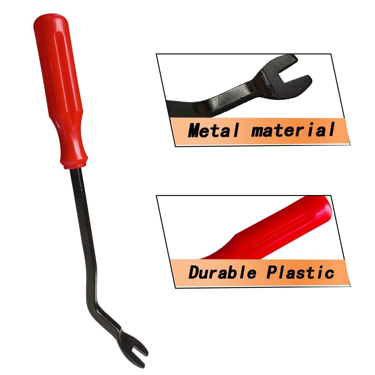 Ergonomic Car Panel Clip Puller – Durable Red Tool for Easy Fastener Removal