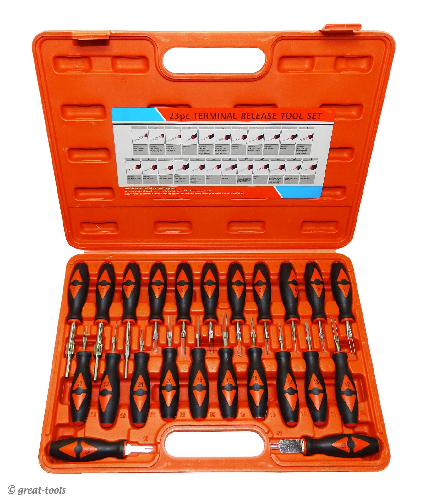 23-pc AUTOMOTIVE WIRING HARNESS TOOL KIT – car electrical connector tools