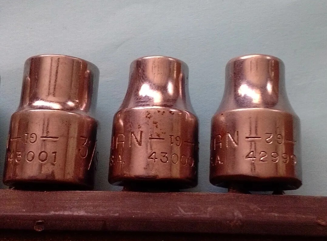 Craftsman 3/8″Dr. 6pt sockets. 1/4″-15/16″. G, G1 G2 Gk V Mixed Series QTY. 11