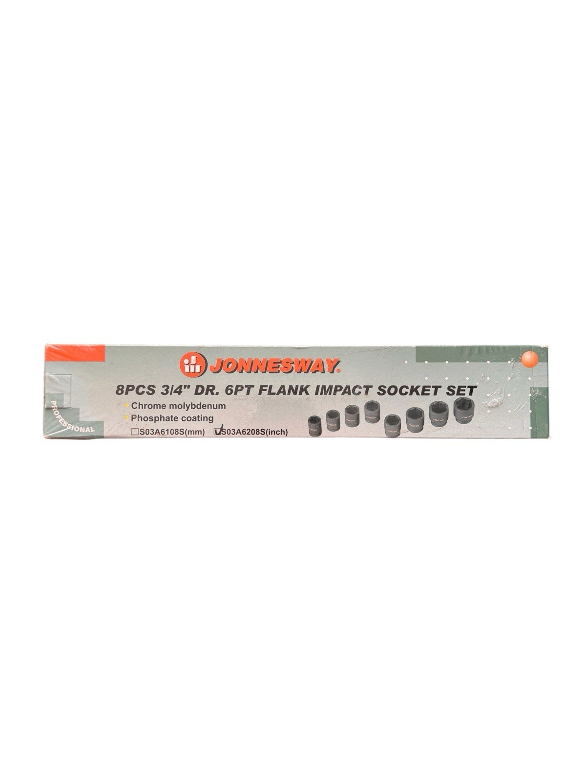 8PCS 3/4″ DRIVE – 6PT FLANK IMPACT SOCKET SET