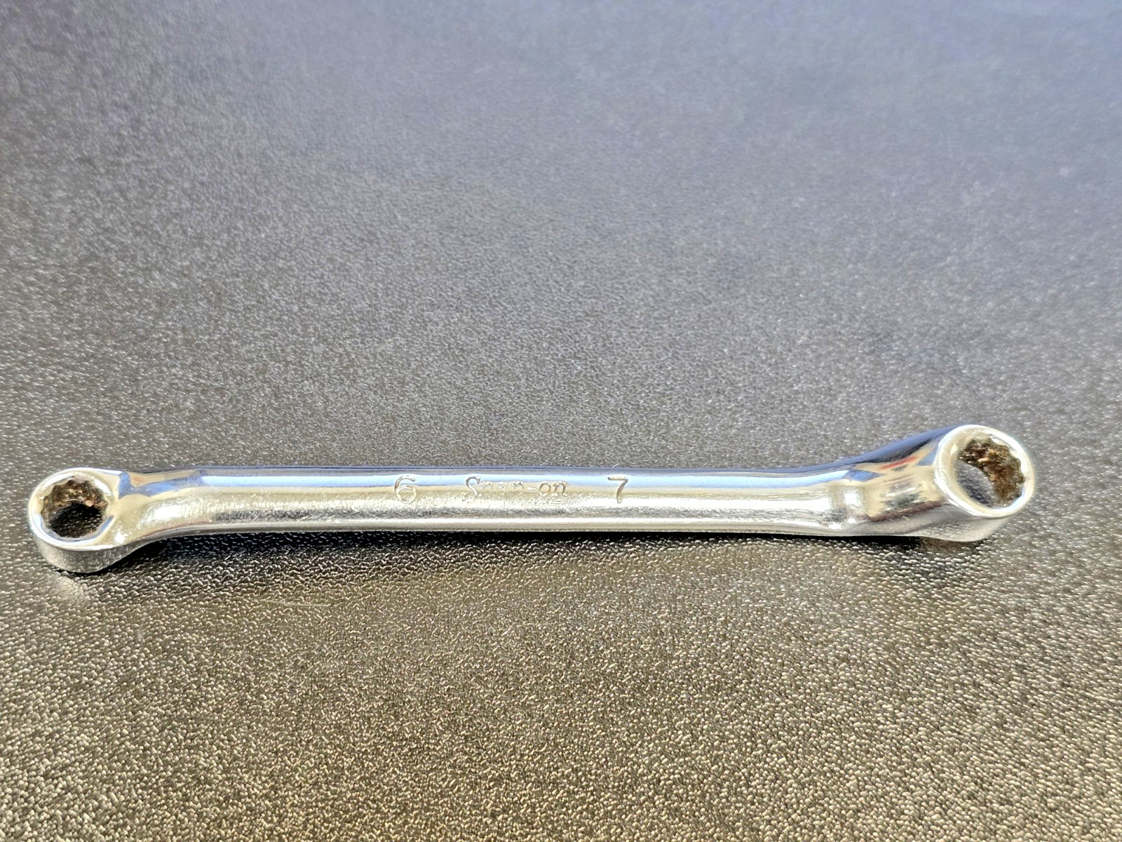 Snap-on Tools XSM67 6mm 7mm 12-Point Metric Chrome Short Offset Box End Wrench
