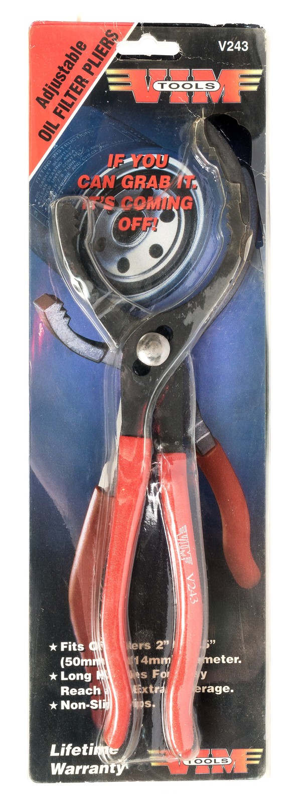 Vim Tools 12″ Heavy Duty Adjustable Oil Filter Pliers 2″-4.5″ Jaws Model VIMV243