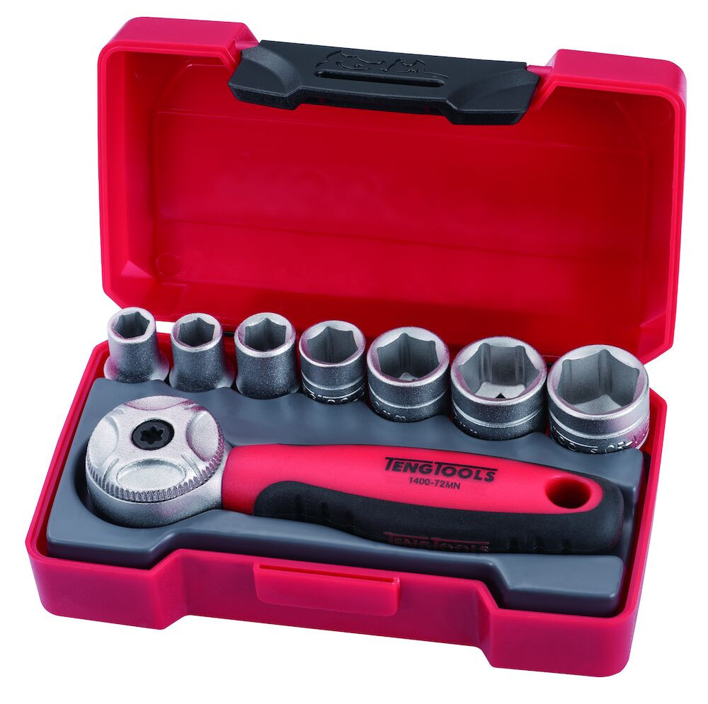 Teng 1/4in. Drive Socket set 8 Piece Metric 6 Point – T1408