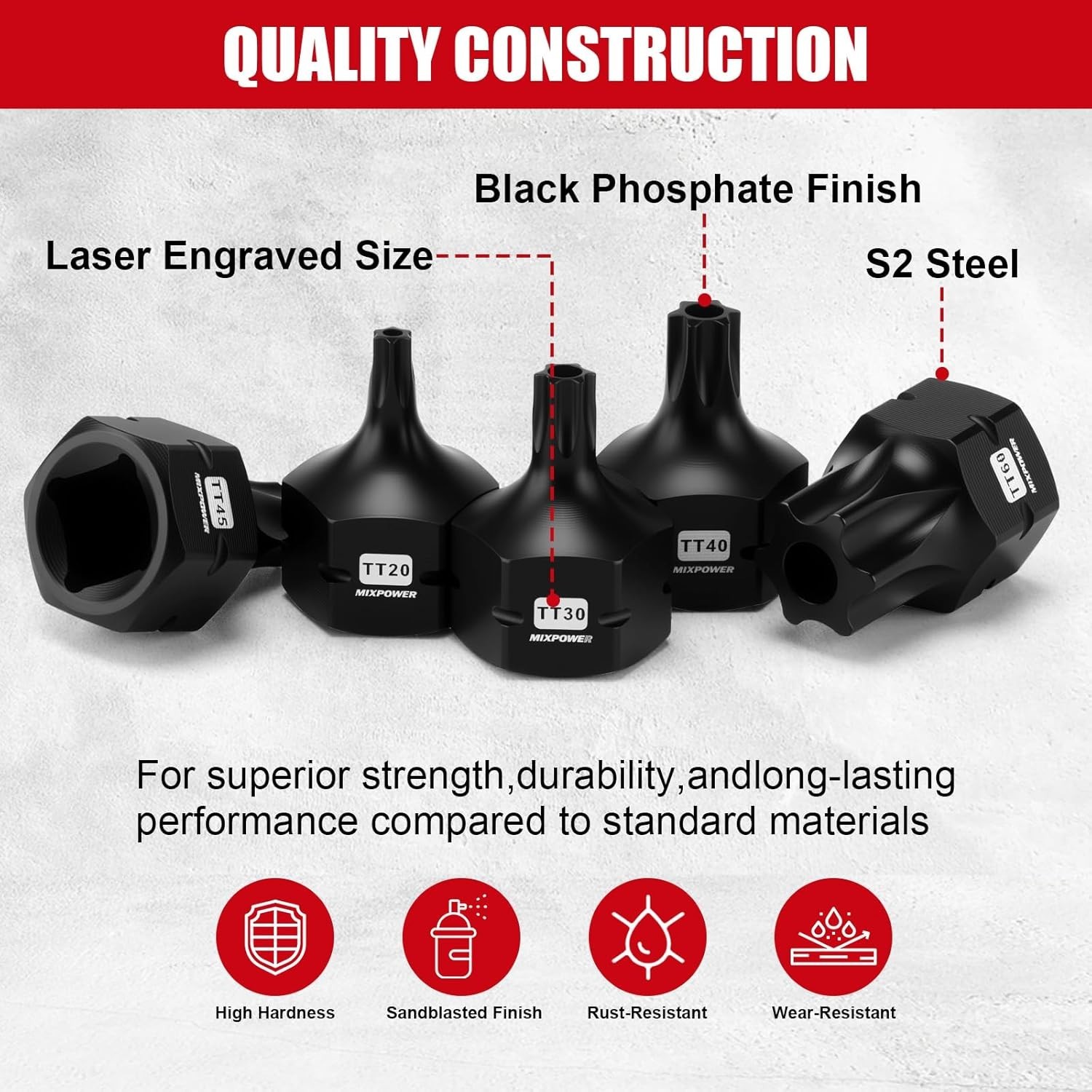 13-Piece 3/8″ Drive Stubby Impact Torx Bit Socket Set,TT10-TT70, S2 Steel Air…