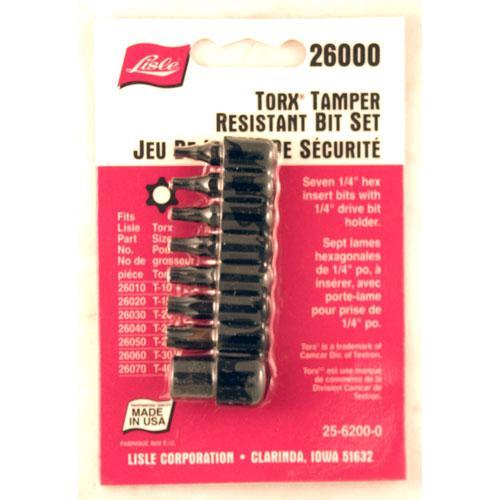 Tamper Resistant Torx® Bit Set — Lisle 26000