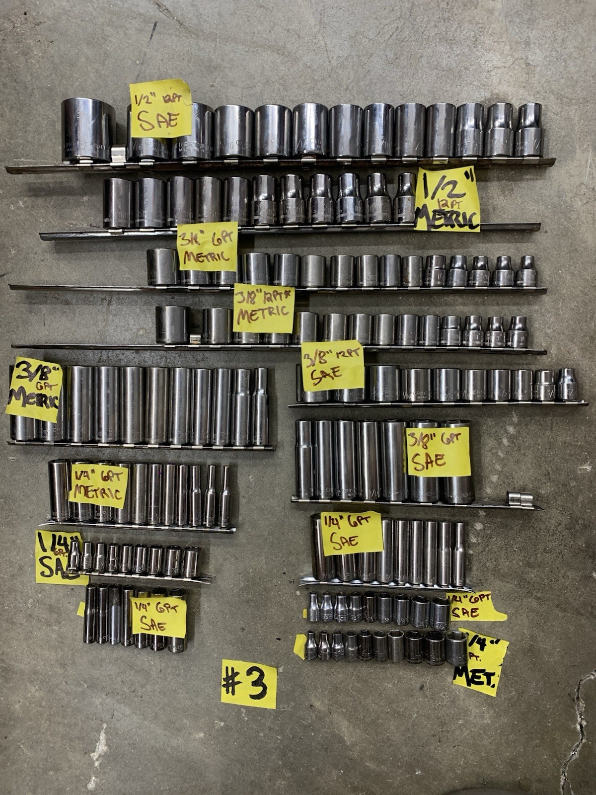 Craftsman 100% USA HUGE Socket Set Collection SAE/ Metric 1/4”, 3/8”, 1/2” [#3]