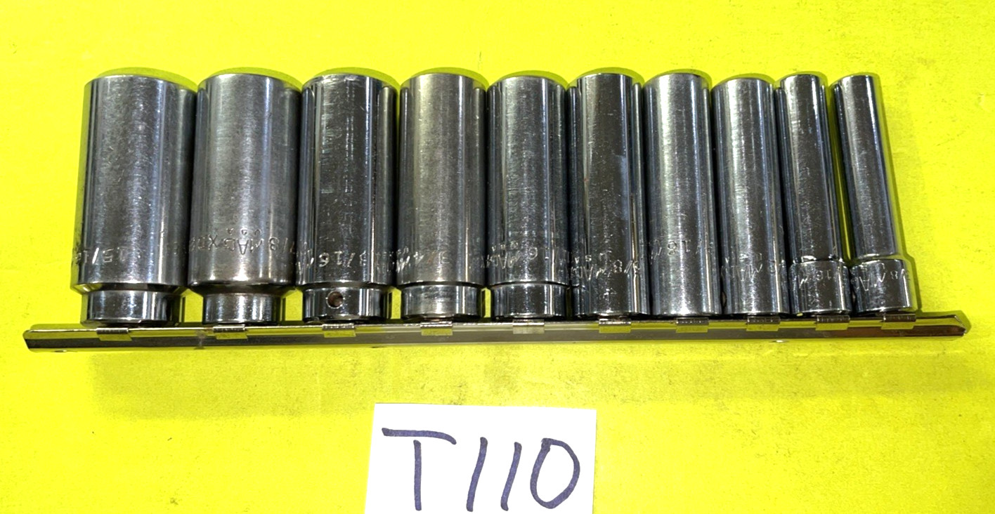 MAC TOOLS 10 PIECE 3/8 DRIVE DEEP SAE SOCKET SET 3/8 TO 15/16 SHIPPED FREE IN US