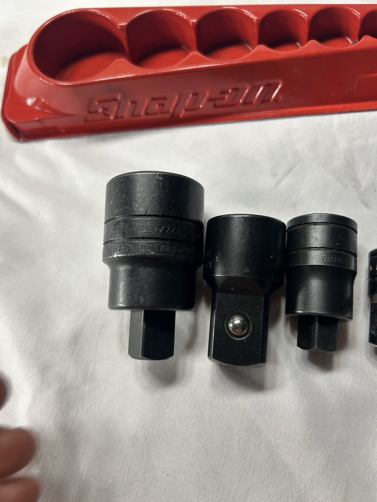 Nice Snap-On Tools 1206GS 6-Piece Combination Square Drive Adapter Set READ!