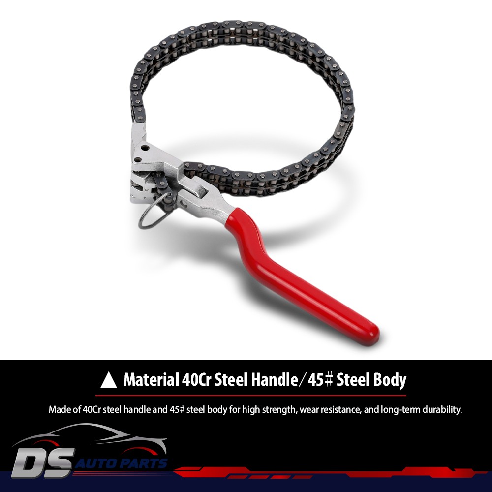 Heavy-Duty Ratcheting Chain Wrench Oil Filter Change Pipe Fittings 60-160mm