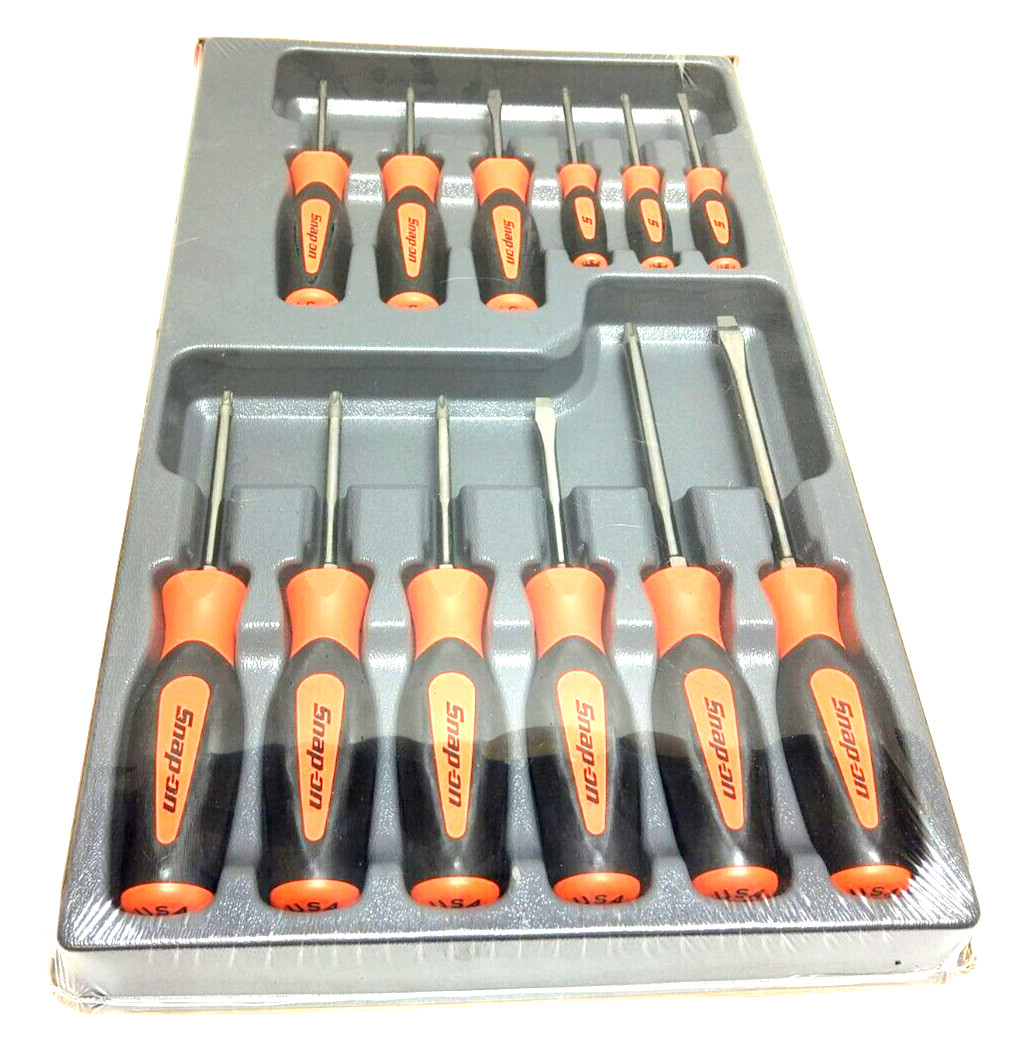 New Snap-on™ SGDXW120BO 12pc Orange Soft Grip Combination Screwdriver Set Sealed