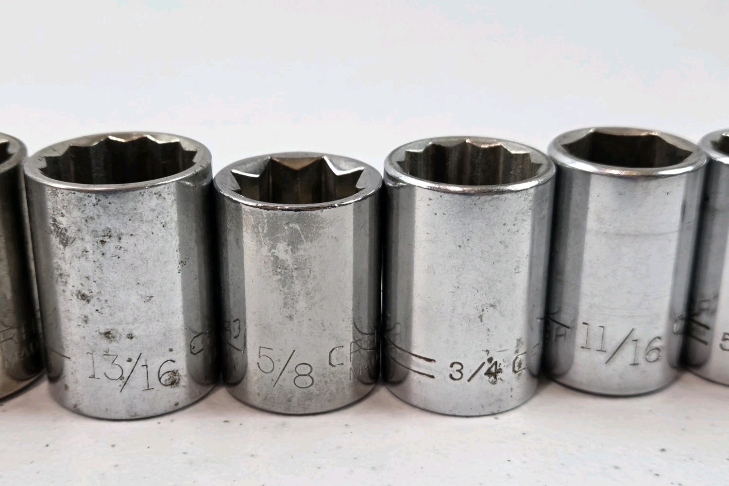 Craftsman Socket Set (12) Pc SAE Lot, 1/2″ Drive 6 Pt, 8 Pt, 12 Pt Assorted-READ
