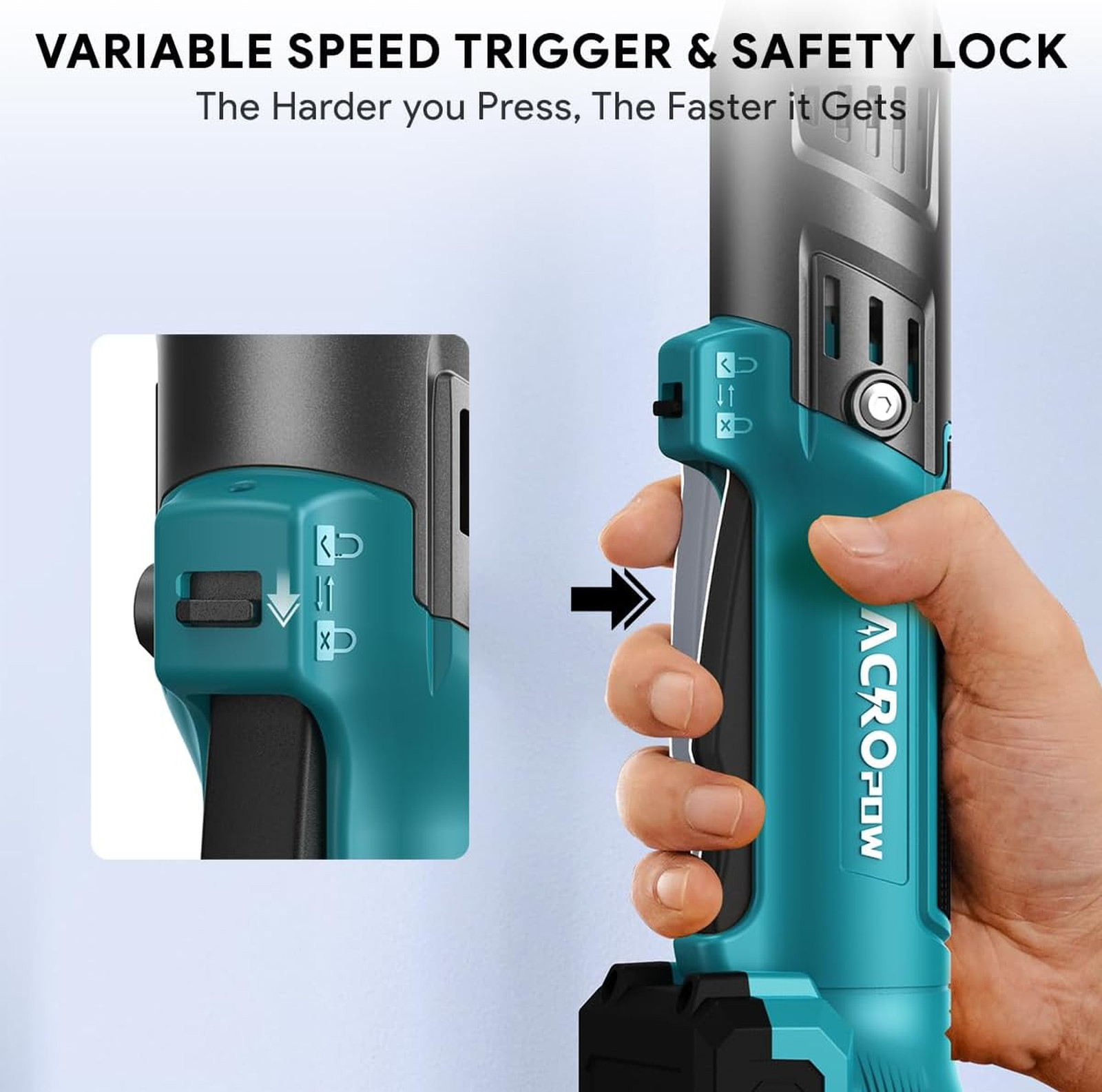 3/8″ Cordless Ratchet Wrench, Compatible with Makita 18V Battery, 74Ft-Lbs