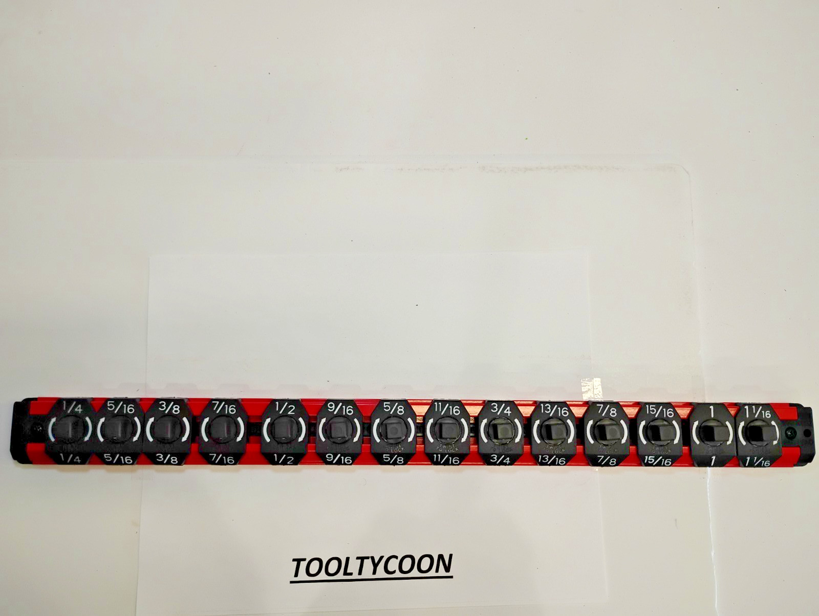 Snap-on Tools NEW RED 3/8″ Drive SAE 14 Post Lock-A-Socket Rail LAS38SR