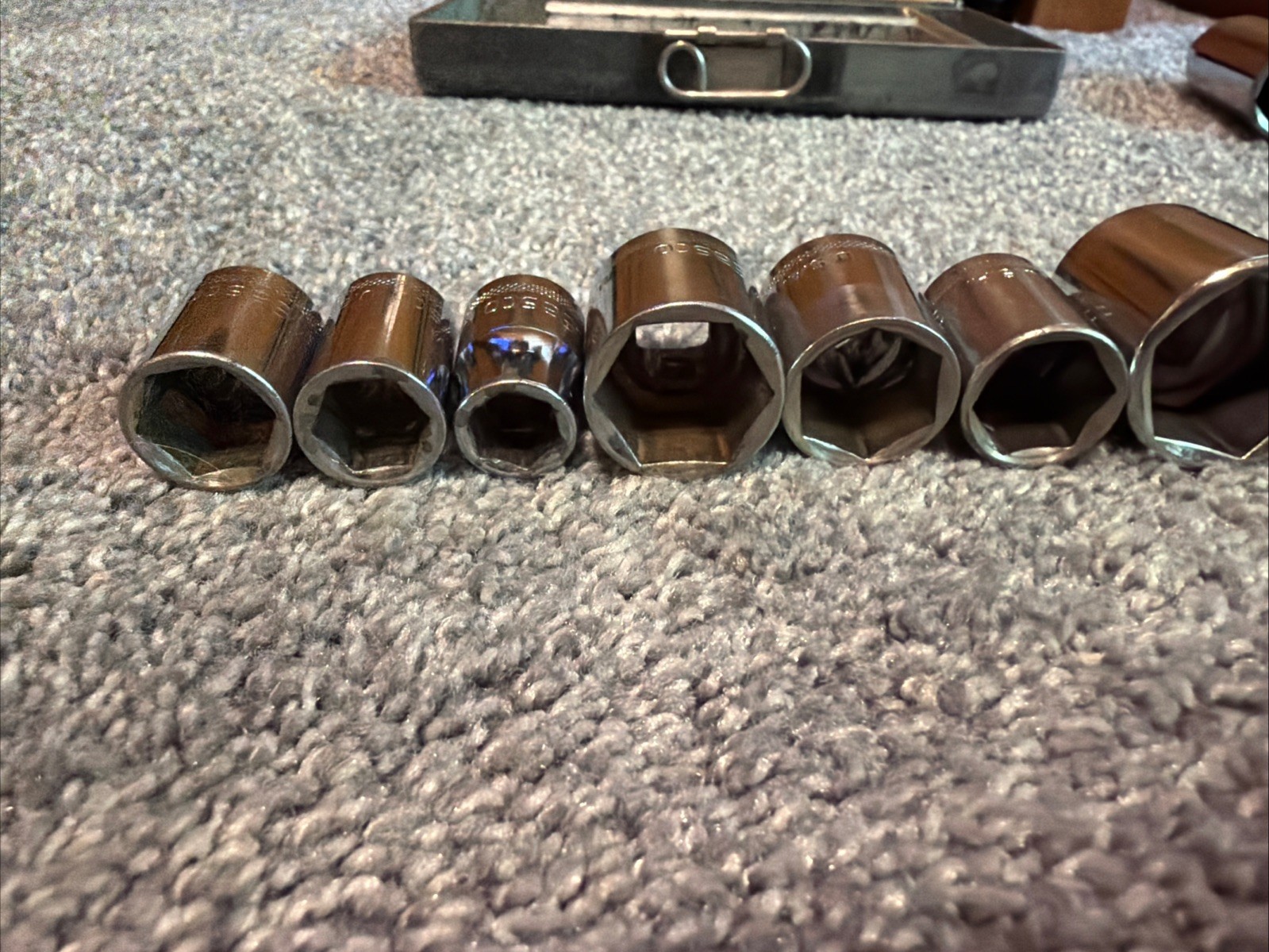 VTG Craftsman Easco 16 Piece Deep 6 Point Socket Set USA With Storage Box NICE