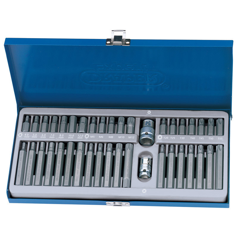 Draper Expert Mechanics Tx-Star/Torx/Hex/XZN/Spline Bit Set with Case 40 Piece