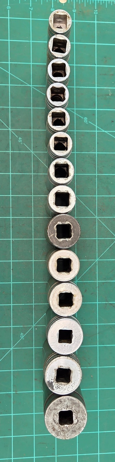 Snap On Tools 313TSYA 1/2″Drive 14 pc 6 point Deep Socket Set 3/8″-1-1/8″
