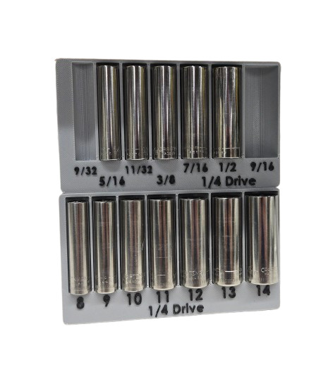 1/4″ Drive Deepwell – Socket Organizer Pack – Imperial and Metric