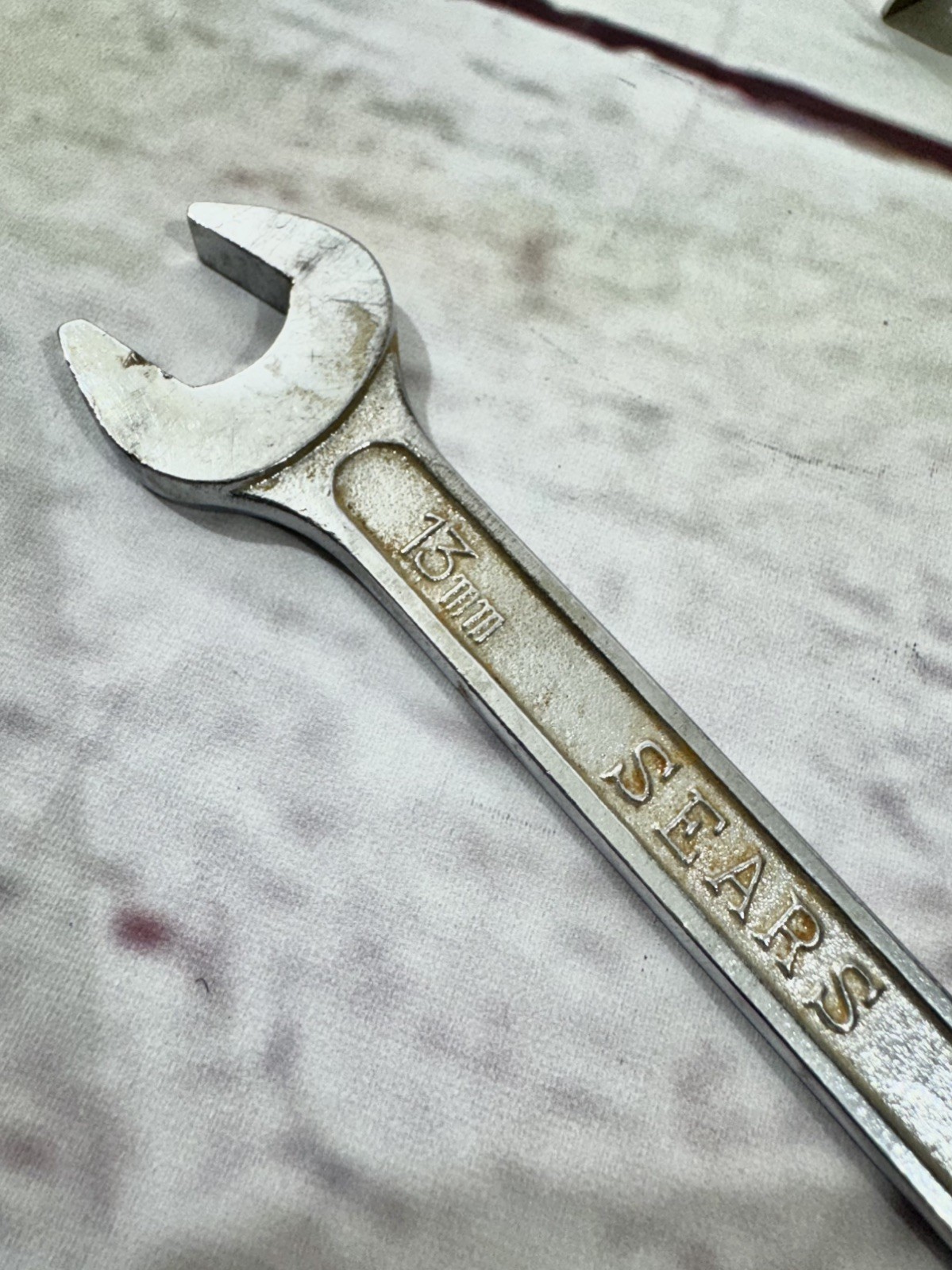 SEARS 13MM X 15MM Metric Double Open End Wrench vintage Tool Craftsmen BF Japan