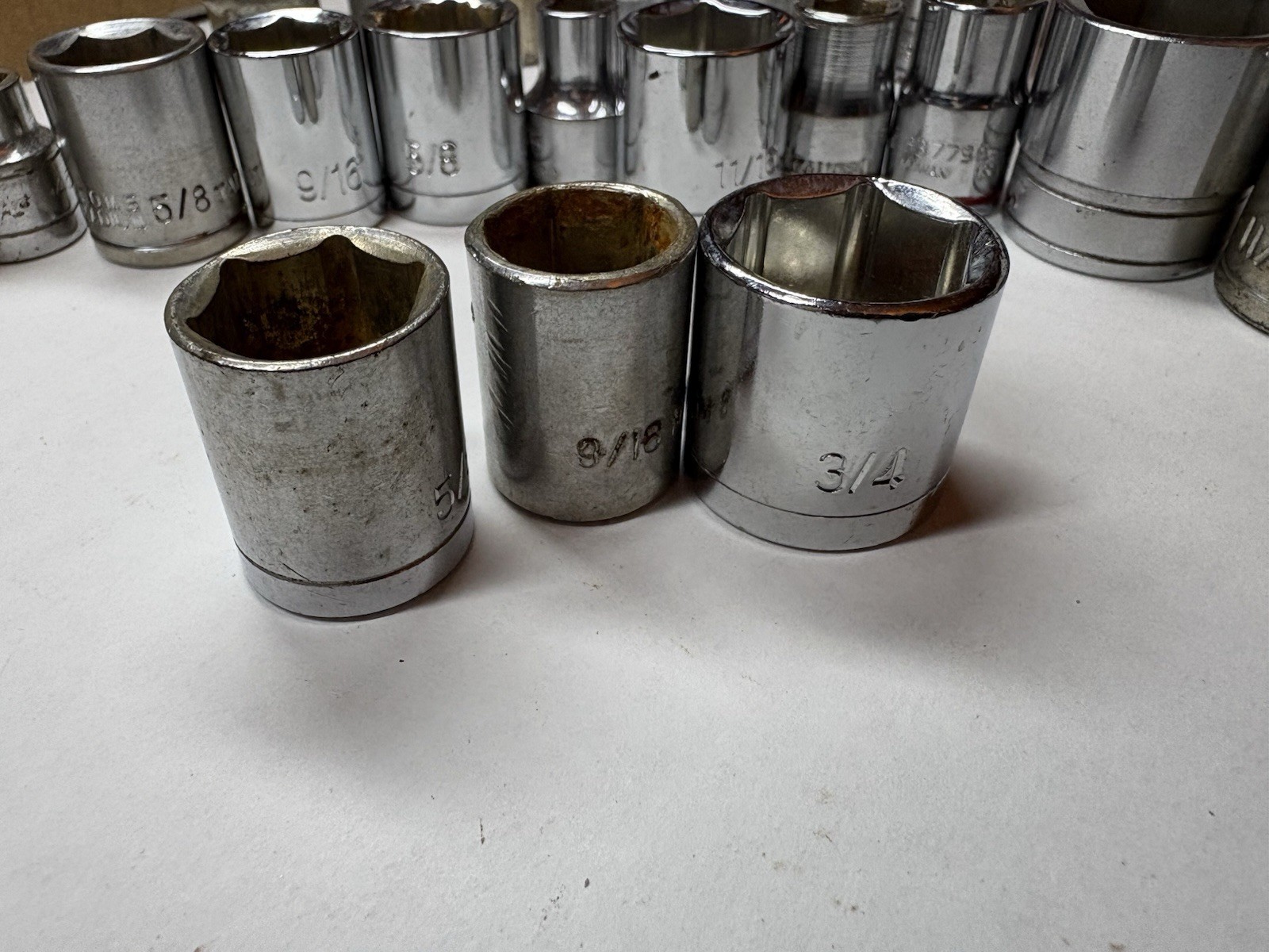 Mixed Lot SAE & Metric 6 & 12 Pt Sockets 3/8” Drive Mix Brand SK Allen Pittsburg