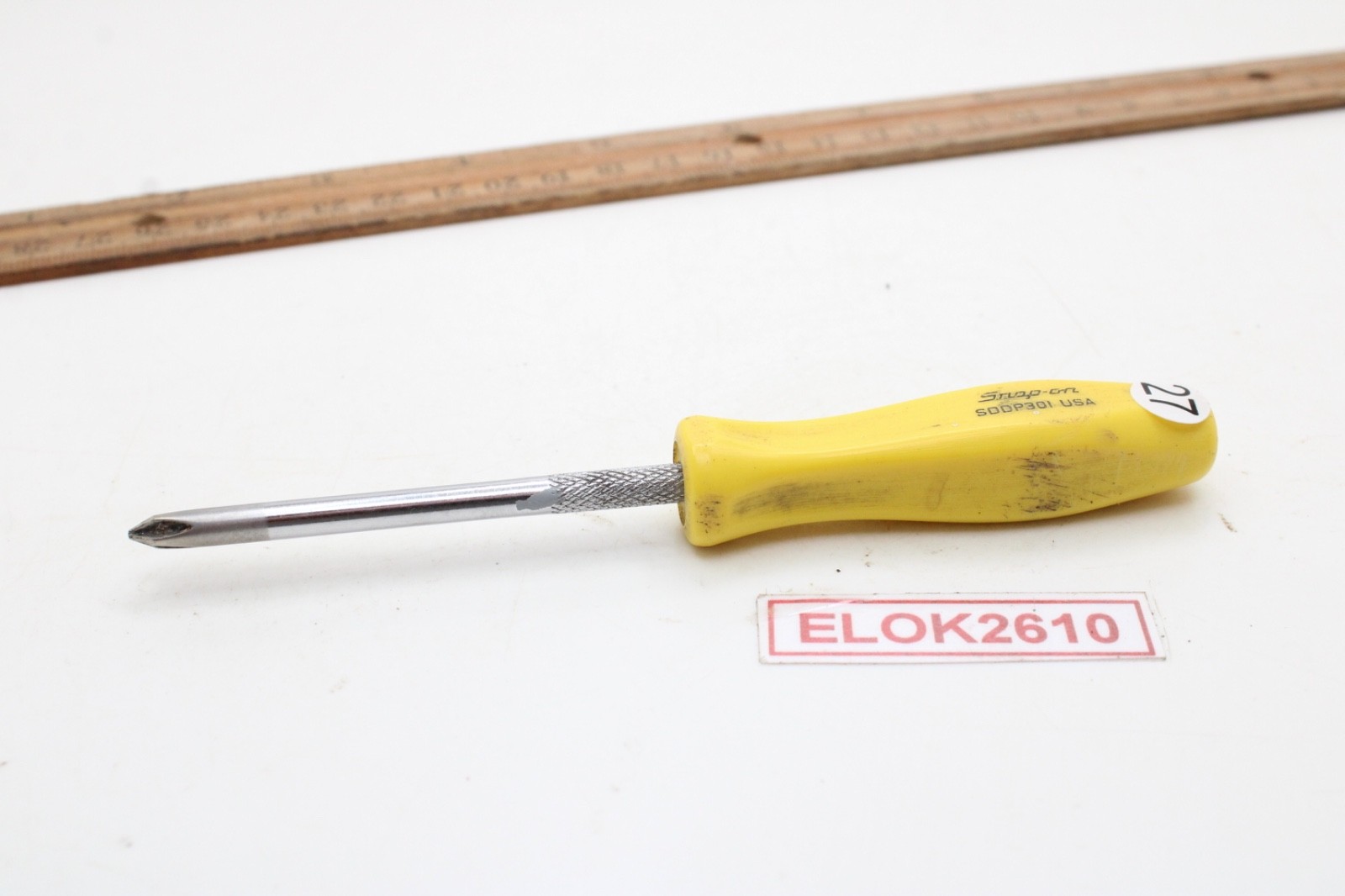 Snap-on SDDP301 #1 No. 1 Philips Head Mini Screwdriver Yellow Hard Handle USA