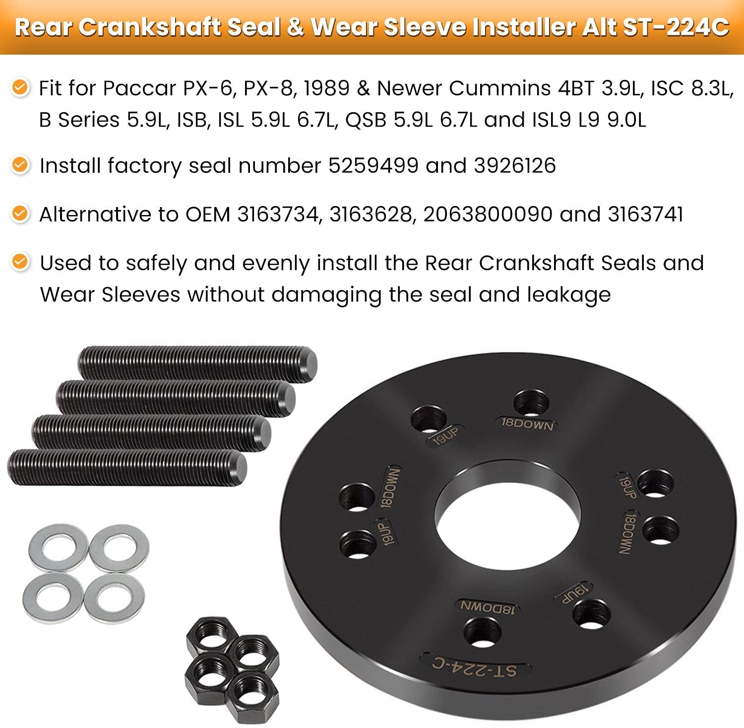 Front & Rear Crankshaft Seal Remover & Installer Tool For Cummins 3.9L 5.9L 6.7L