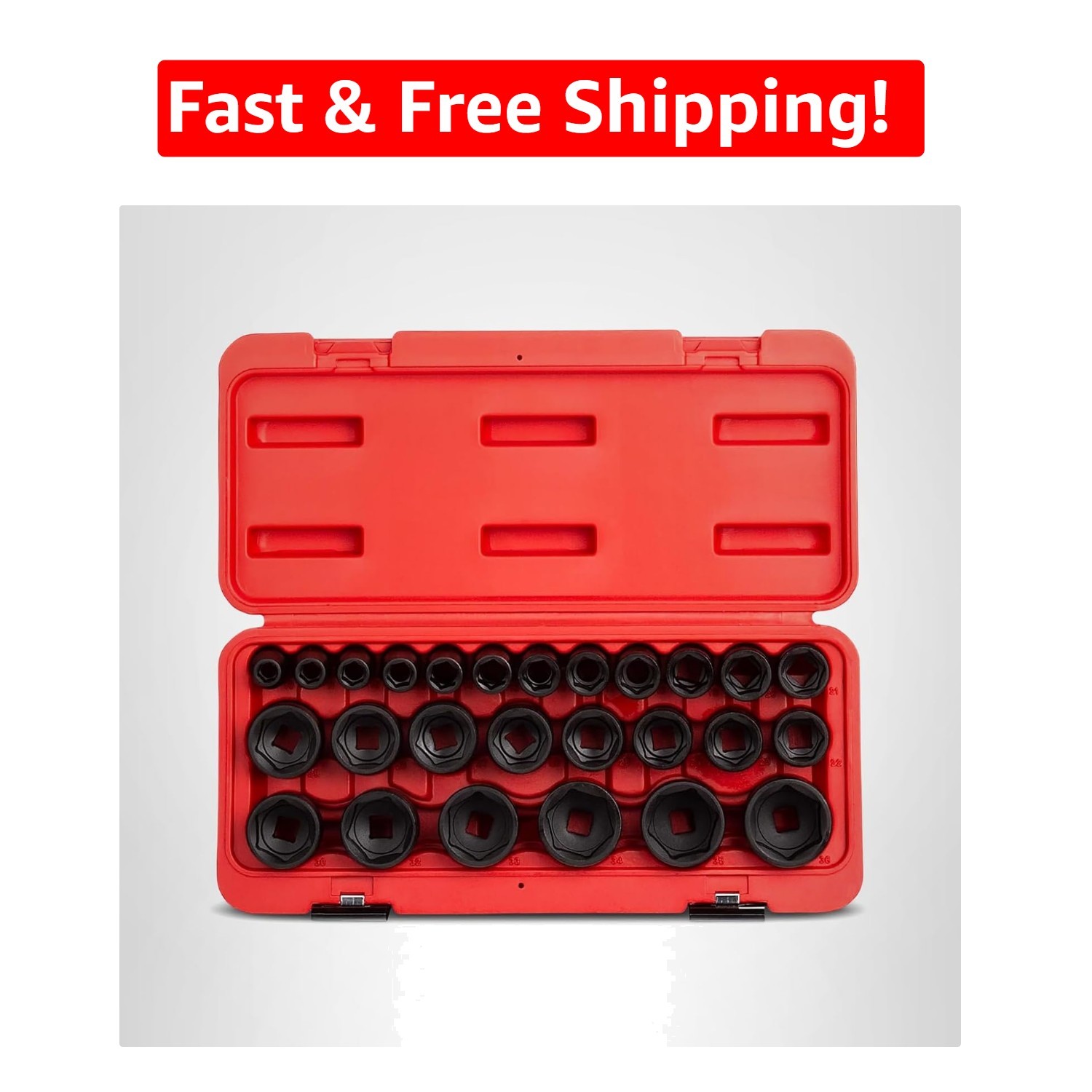 Lifetime Guaranteed 26-Piece Metric Impact Socket Set with Cr-Mo Steel Precision