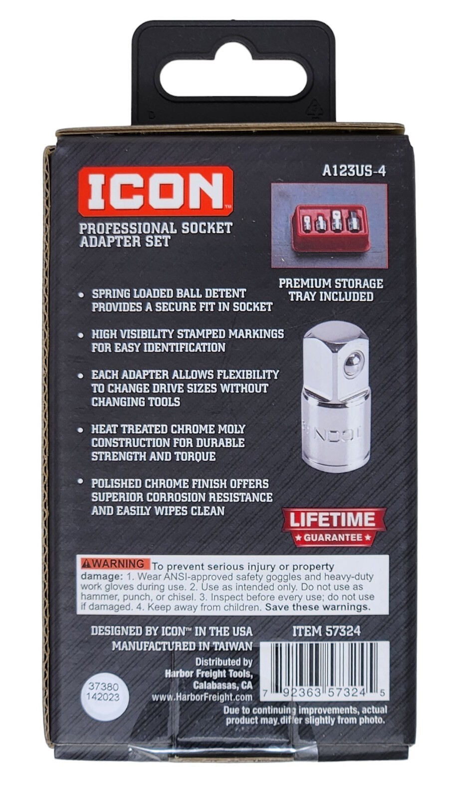 Icon Professional Socket Adapter Set 4 Piece Chrome Moly Steel A123US-4 57324