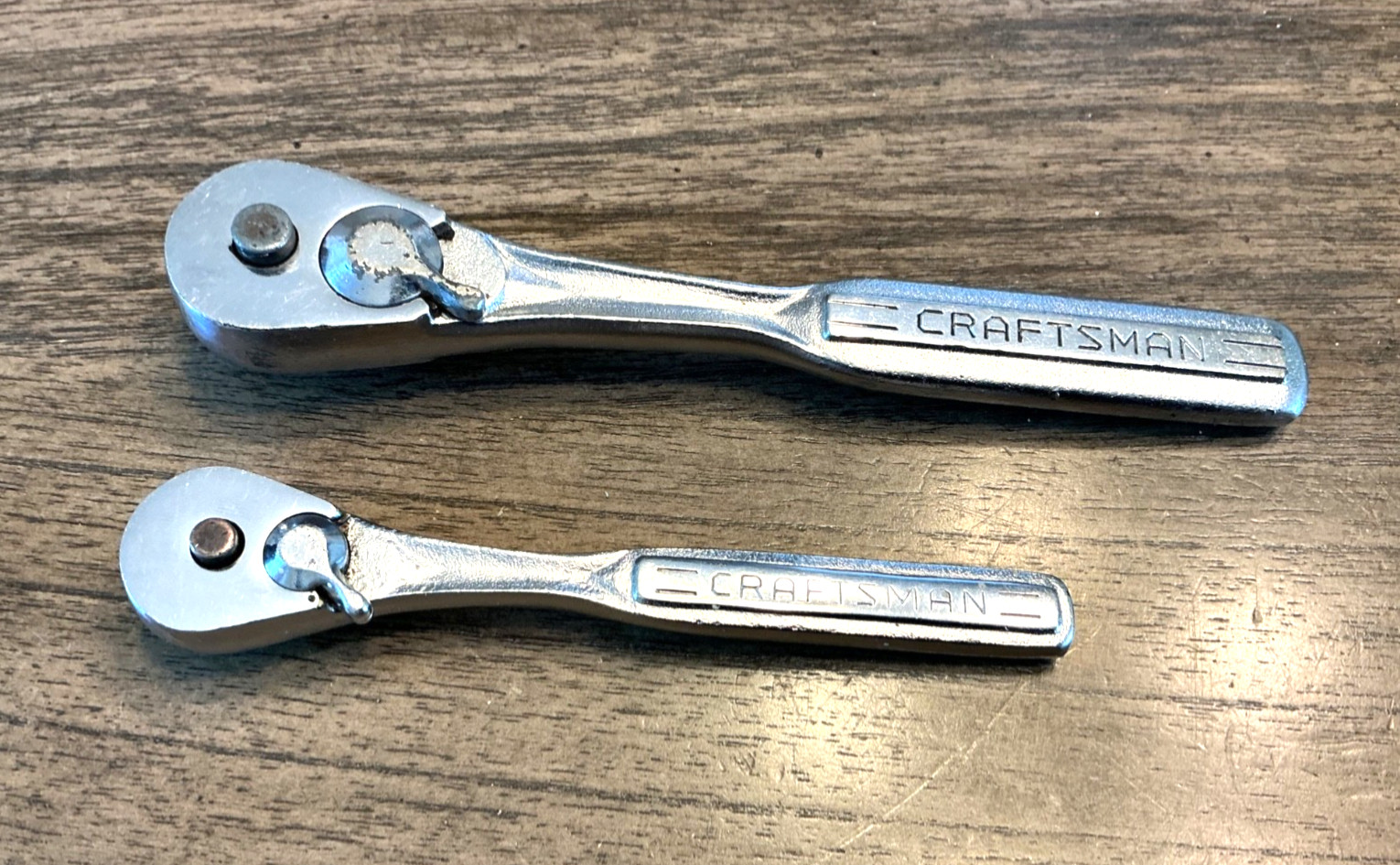 CRAFTSMAN pair (2) quick release ratchets.7″ 3/8″ dr,5″ 1/4″ drive. -V-,-VF-