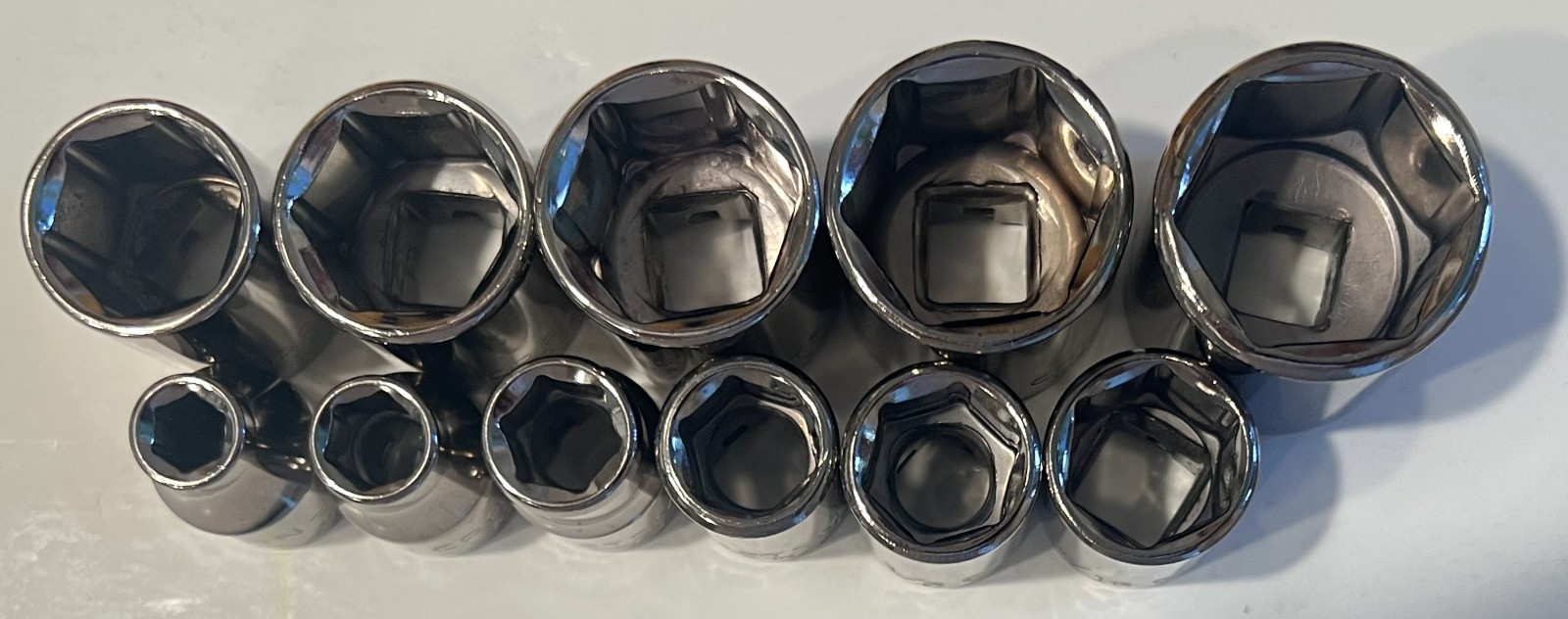 Craftsman USA 11 pc 6pt 3/8″ Dr SAE Standard Sockets 1/4″ to 7/8″ ~ Inverted G2