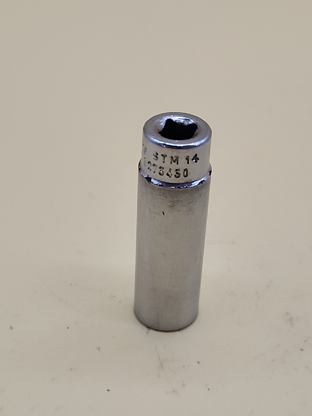 Snap-on Tools STM14 1/4 Dr 6Pt SAE 7/16 Flank Dr Deep Chrome Socket USA