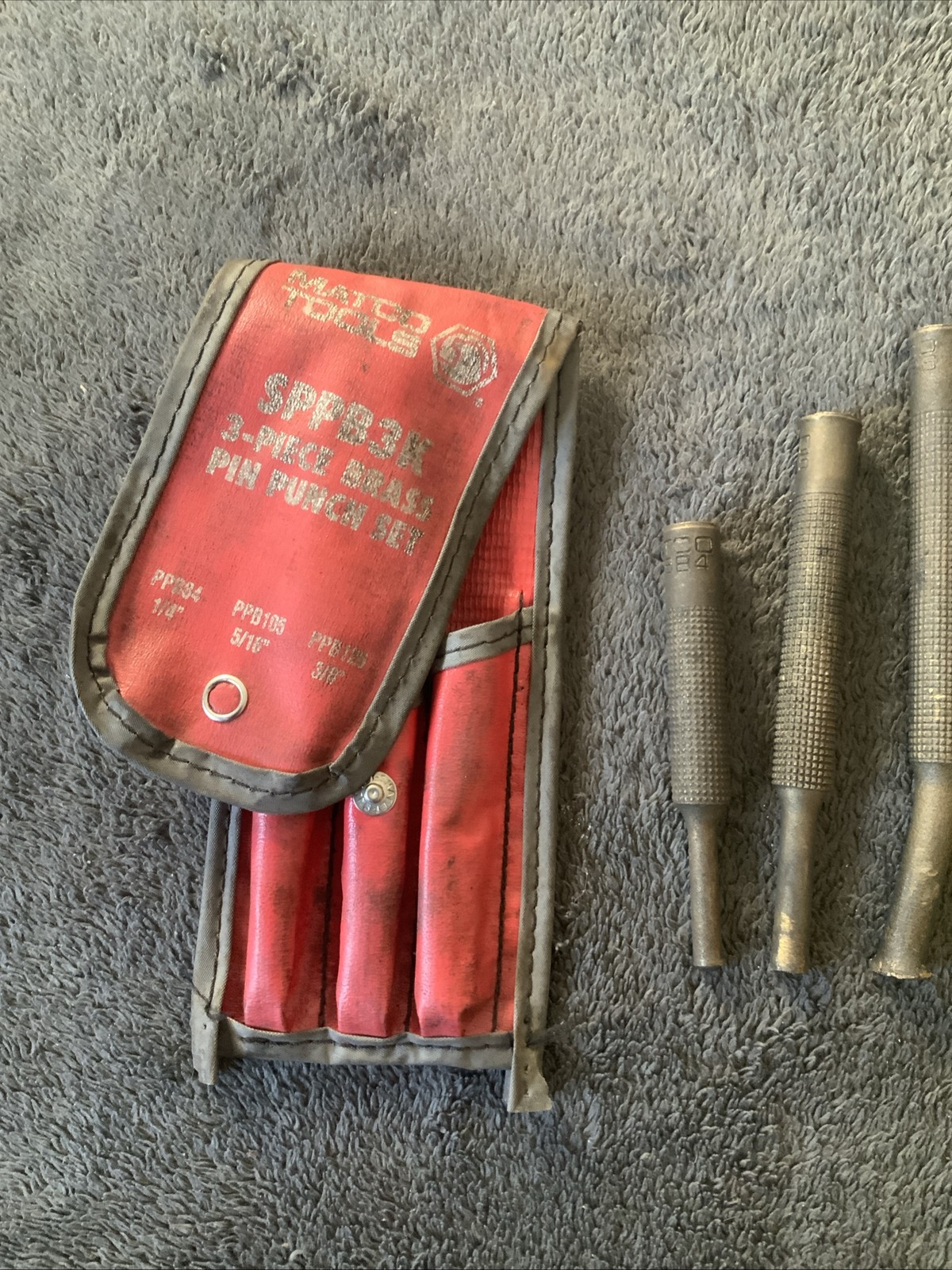 Matco Sppb3k, 3pc Brass Punch Set, Used….see Pics….1 Is Bent