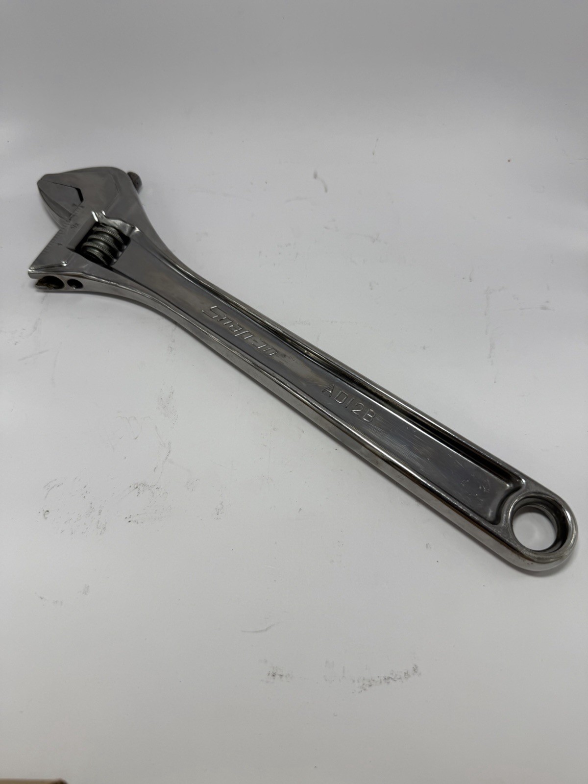 Snap-On Tools 12″ Chrome Smooth Jaw AD12B Adjustable Wrench