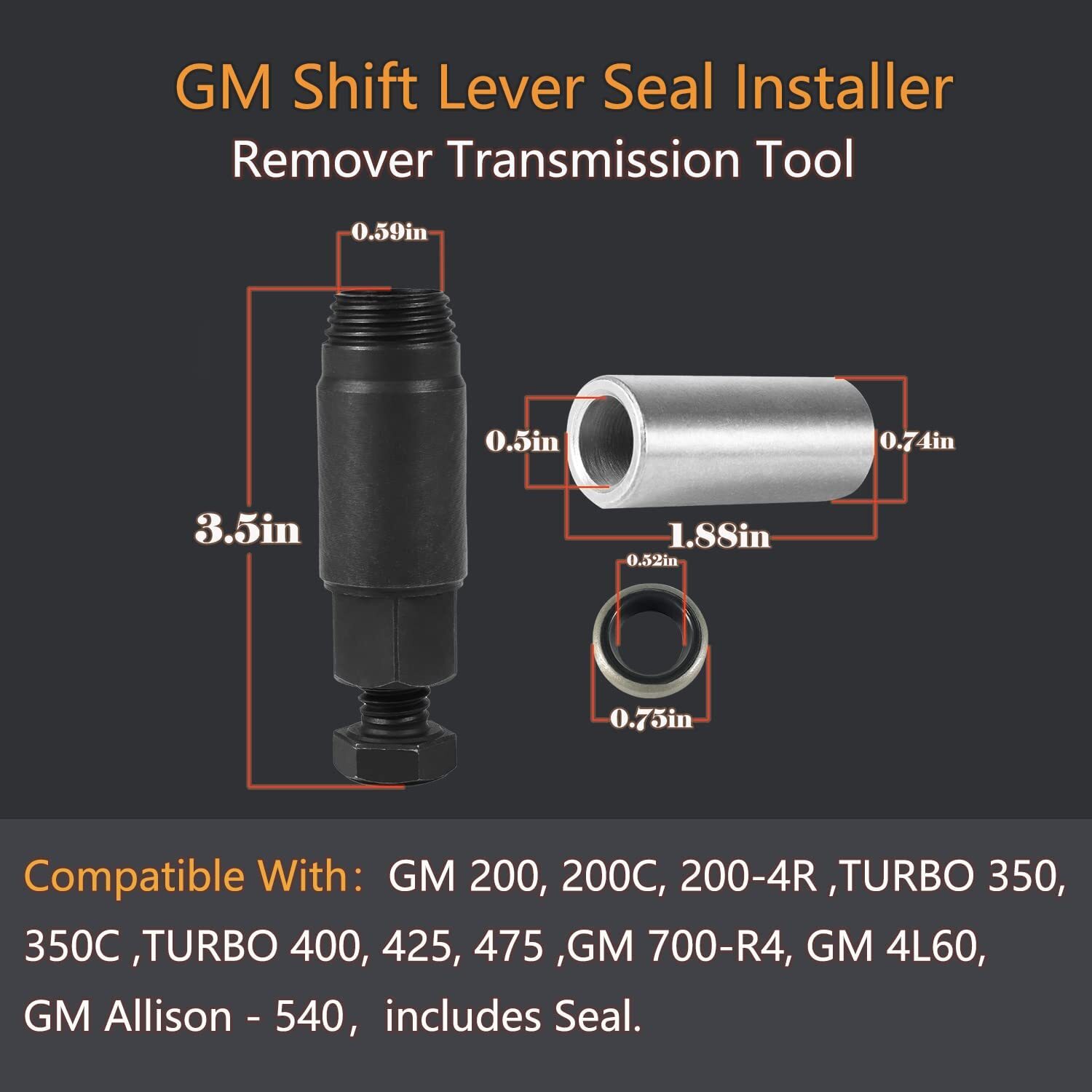 Shifter Seal Remover Installer Tool for GM TURBO 300 350 400 425 475 700-R4&4L60