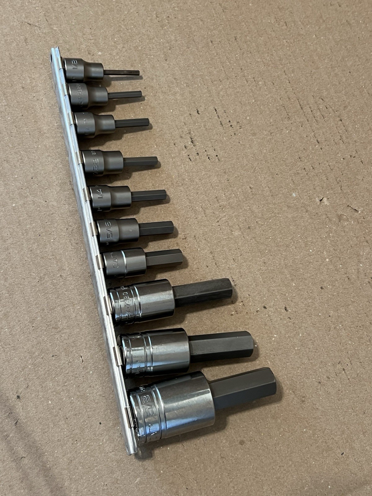 CAT/ Snap-On 10 Piece SAE Hex Bit Socket Driver Set 1/8”-5/8” (3/8 And 1/2 Drive